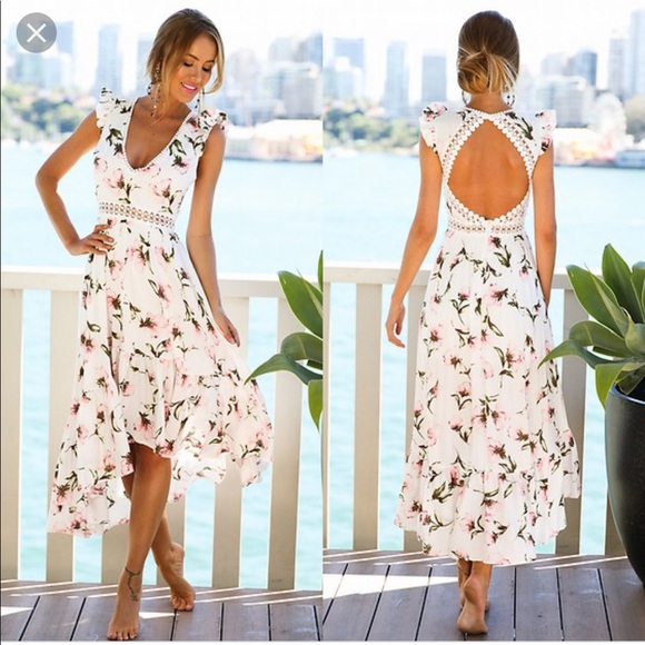 white maxi dress with flowers